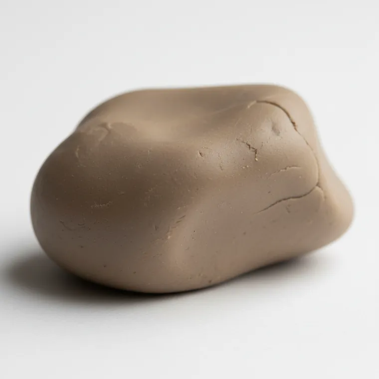 A lump of natural grey-brown clay