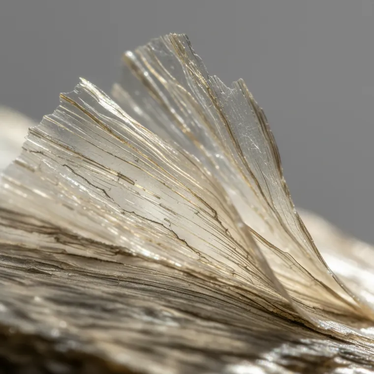 Thin translucent layered sheets of mica mineral